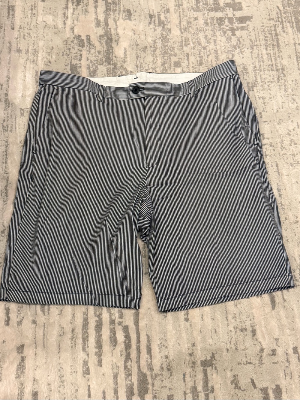 New Calvin Klein Men's black Pinstripe Cotton Shorts